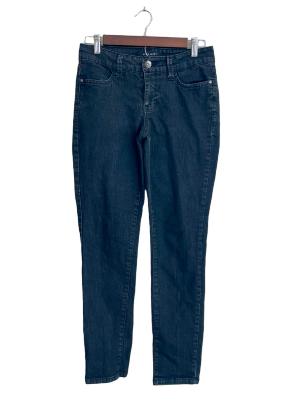 Nine West Jeans Womens 6 Black Wash Skinny Leg Denim